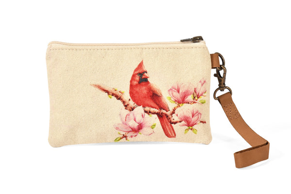 Handcrafted Genuine Leather Cotton Canvas Bags-Cardinals