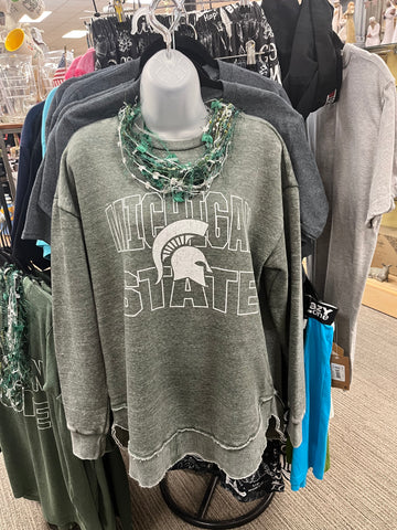MSU Spartans Women's Vintage Wash Crewneck Sweatshirt