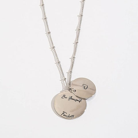 Hidden in my Heart Necklace- Be Yourself Fearless- Silver