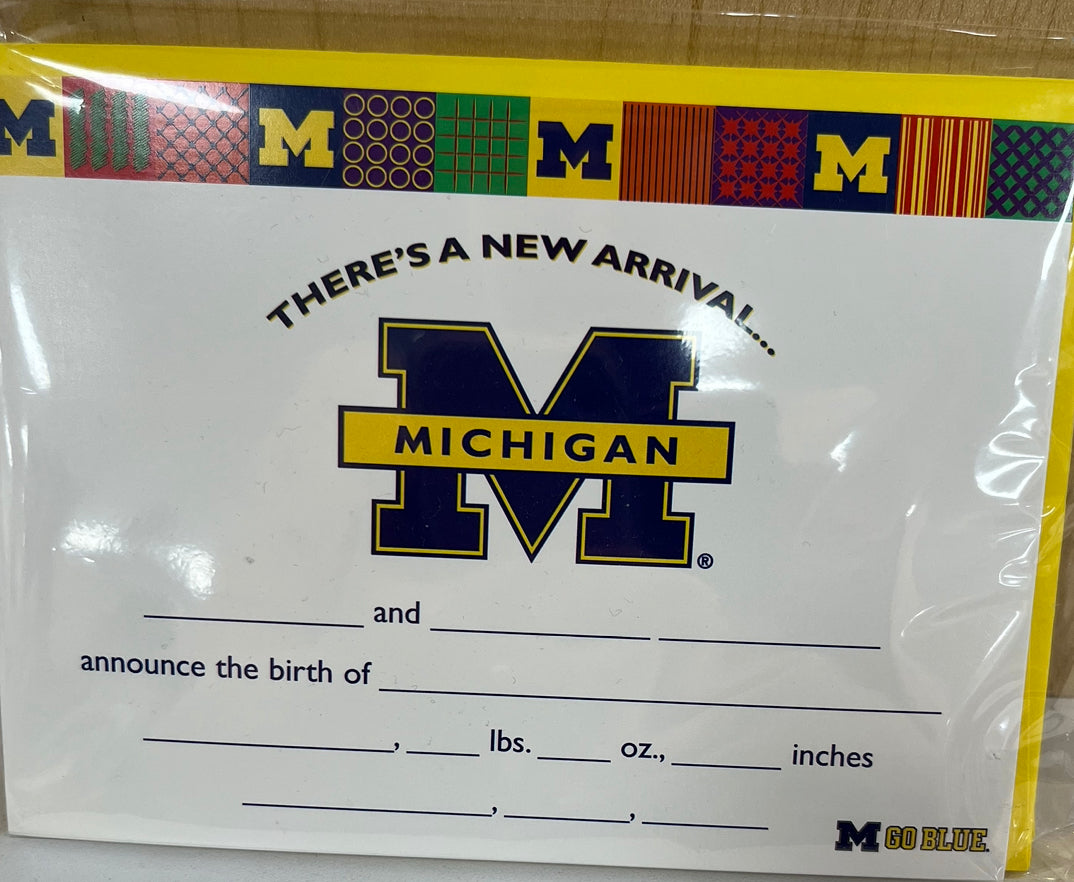 University of Michigan Birth Announcement Cards
