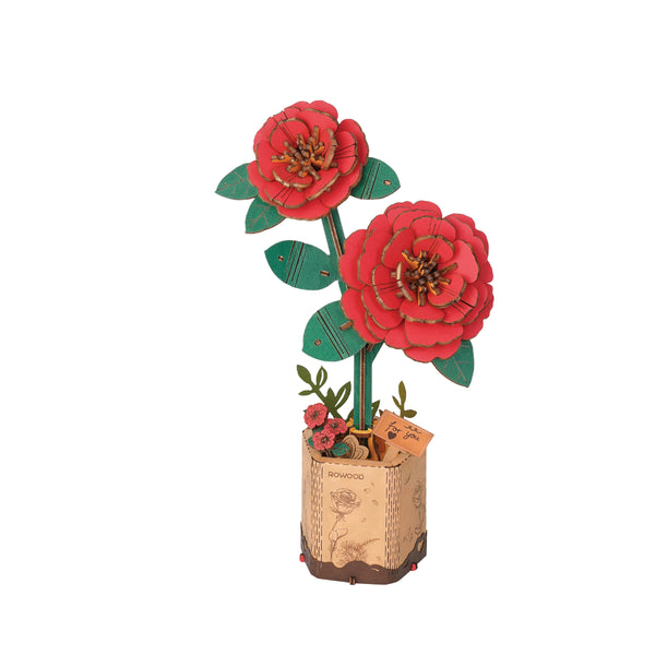 Wooden Bloom Craft- Red Camellia