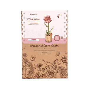 Wooden Bloom Craft- Pink Rose