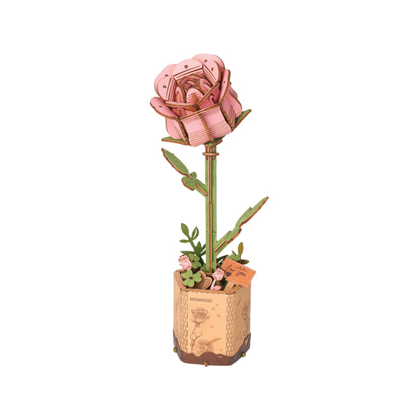 Wooden Bloom Craft- Pink Rose