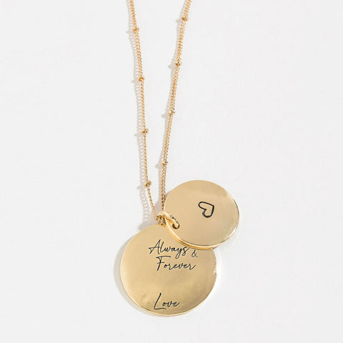 Hidden in my Heart Necklace- Always & Forever Love- Gold
