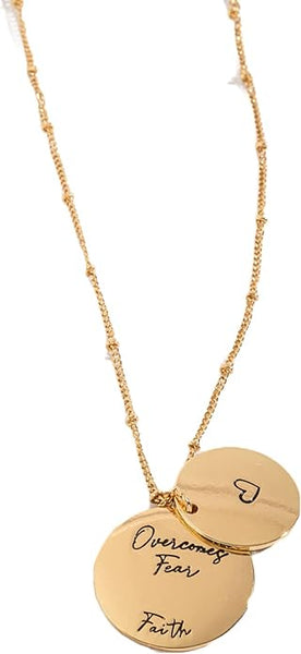 Hidden in my Heart Necklace- Overcomes Fear Faith-Gold