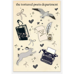 The Torture Poet's Society Sticker Sheet (Taylor Swift)