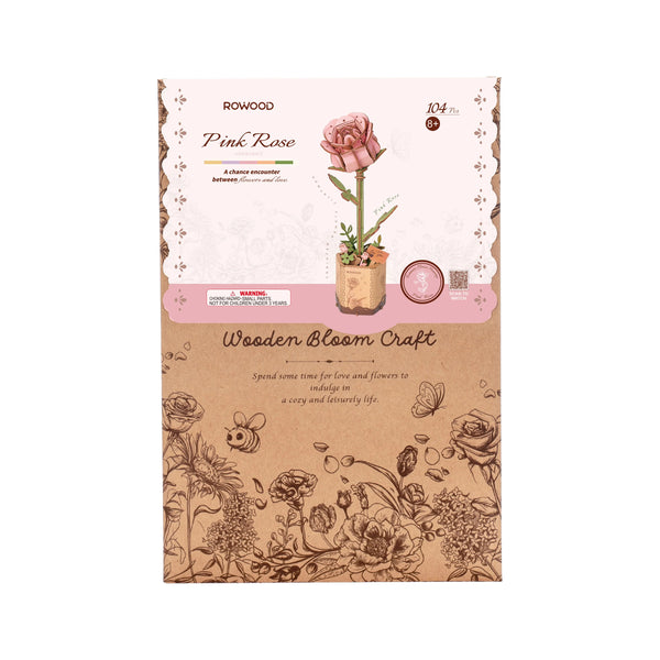 Wooden Bloom Craft- Pink Rose