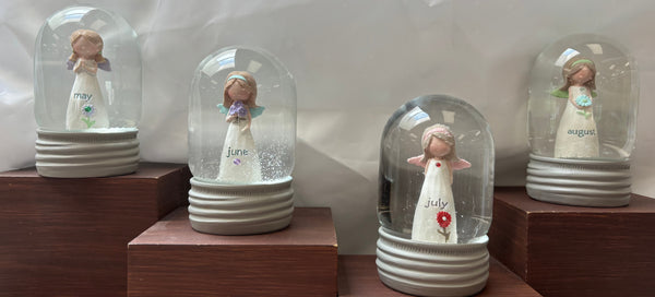 Birthstone Angel Water Globes