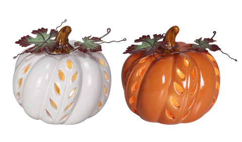 Lighted Ceramic Pumpkins