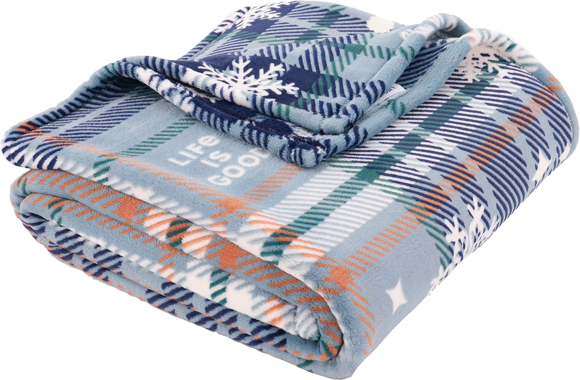 Life is Good® Snowflake Plaid Plush Blanket