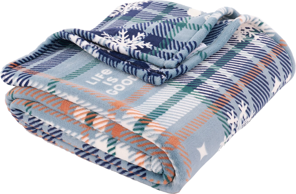 Life is Good® Snowflake Plaid Plush Blanket