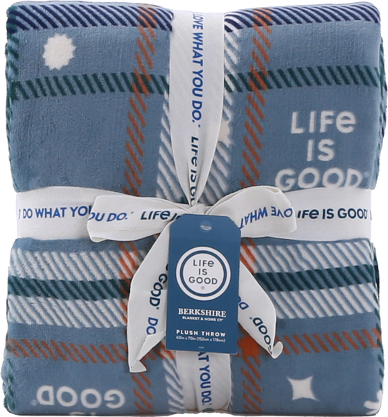 Life is Good® Snowflake Plaid Plush Blanket