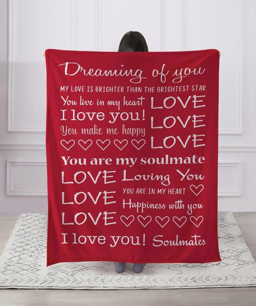 Sentimental Sayings Blanket- Words of Love